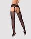 Сітчасті панчохи-стокінги з мереживним поясом Obsessive Garter stockings S307 XL/XXL, чорні SO7271 фото 2