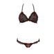 Комплект білизни Passion GIANA BIKINI XXL/XXXL, black, напівпрозорі ліф і трусики з бантиками EL15103 фото 2