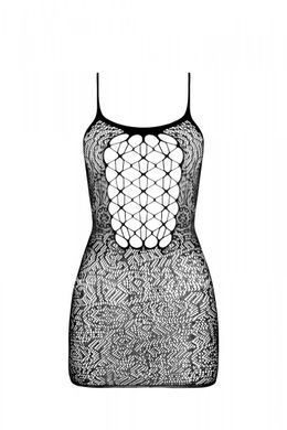 Ажурна мінісукня на тонких бретелях Passion BS096 One Size, white, плетіння на грудях SO8931 фото
