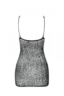 Ажурна мінісукня на тонких бретелях Passion BS096 One Size, white, плетіння на грудях SO8931 фото