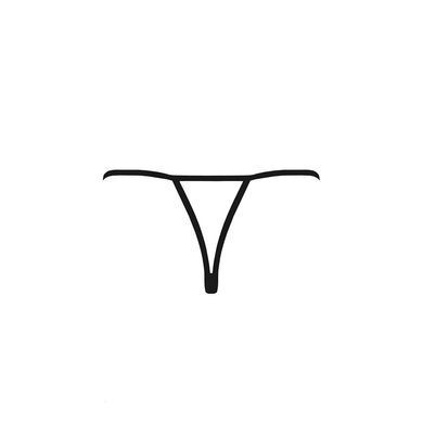 Трусики мереживні з доступом Passion Exclusive VIOLANTE THONG XXL/XXXL, black PS24303 фото