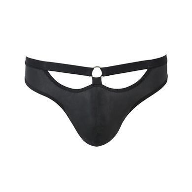 Чоловічі сліпи з вирізами Passion 041 SLIP JOE S/M, Black екошкіра, відкриті сідниці SO7595 фото