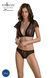 Комплект Passion LEAFA BIKINI black, XXL/XXXL, бюстгальтер-топ з рукавчиками, стрінги-шортики з вирізом SX0499 фото 1