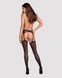 Сітчасті панчохи-стокінги зі стрілкою Obsessive Garter stockings S314 S/M/L, чорні, імітація гартері SO7272 фото 4