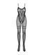 (SALE) Бодістокінг Obsessive Bodystocking F213 S/M/L, імітація мереживного боді та резинки для панчіх SO7222 фото 5