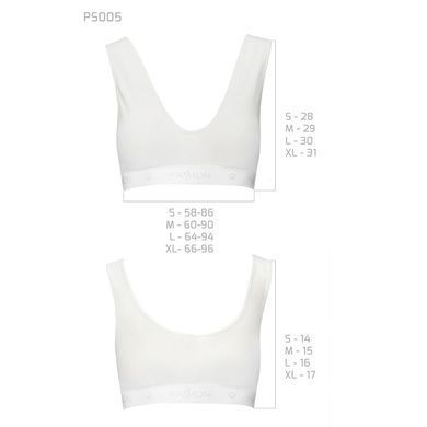Спортивний топ з еластичної бавовни Passion PS005 TOP XL, white SO4230 фото
