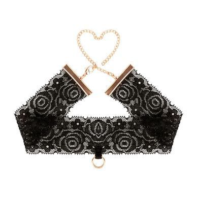 Мереживні наручники та комір Rosy Gold - Lace Cuffs and Collar - Black SX1196 фото