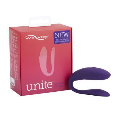 Недорогий вібратор для пар We-Vibe Unite Purple, однокнопковий пульт ДК SO6936 фото