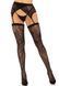 Комплект Leg Avenue Lace thigh highs & garterbelt, One Size, чорний, панчохи та пояс з пажами SX1059 фото 1