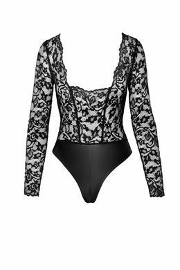 Боді Noir Handmade F296 Psyche, L, мереживо, довгий рукав, низ під латекс, з доступом SX0215 фото