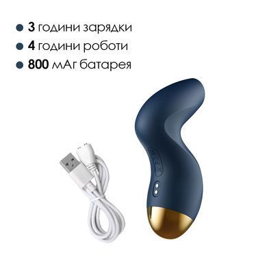Вакуумний кліторальний стимулятор Svakom Pulse Pure Navy Blue, 5 режимів, 5 інтенсивностей у кожному SO6994 фото