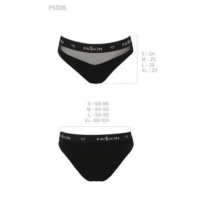 Трусики з прозорою вставкою Passion PS006 PANTIES L, black SO4231 фото