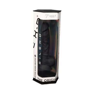 Фалоімітатор SilexD Johnny Black (MODEL 1 size 7in), двошаровий, силікон + Silexpan, діаметр 3,8см SO2861 фото