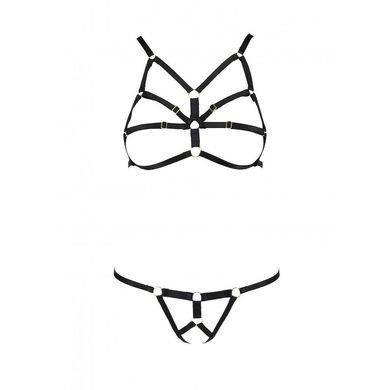 Комплект білизни зі стреп Passion Exclusive ARMANDA SET XXL/XXXL, black SO6375 фото