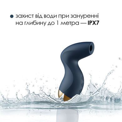 Вакуумний кліторальний стимулятор Svakom Pulse Pure Navy Blue, 5 режимів, 5 інтенсивностей у кожному SO6994 фото