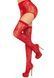 Комплект Leg Avenue Lace thigh highs & garterbelt, One Size, червоний, панчохи та пояс з пажами SX1060 фото 2