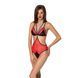 Напівпрозоре боді з мереживом Passion PEONIA BODY XXL/XXXL red SO8462 фото 1
