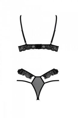 Еротичний комплект Passion DOLLY SET, XXL/XXXL, black, з відкритими чашками SO9706 фото