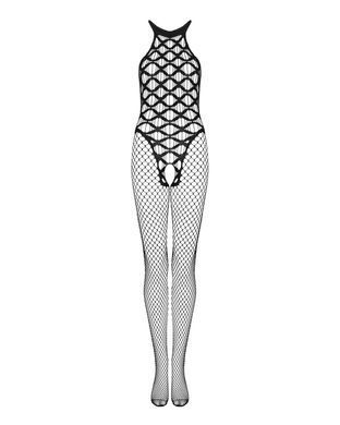 Сітчастий бодістокінг з імітацією боді Obsessive Bodystocking G332 S/M/L, black, з доступом SO7698 фото