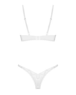 Комплект Obsessive Alissium 2-pcs set, M/L, мереживо, ліф з м&rsquo;якою чашкою, трусики танга SX0604 фото