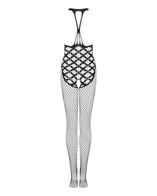 Сітчастий бодістокінг з імітацією боді Obsessive Bodystocking G332 S/M/L, black, з доступом SO7698 фото