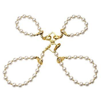 Перлинні наручники та поножі LOCKINK Pearl Bondage & Restraint Set SX0909 фото