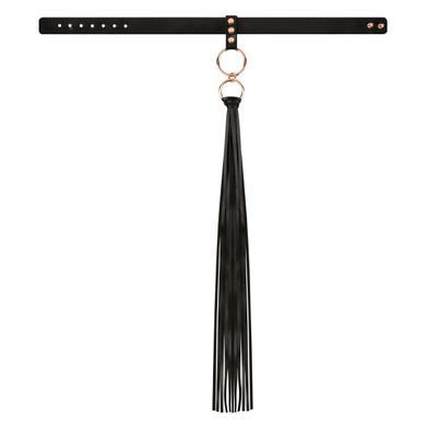 Нашийник с флогером Rosy Gold - Collar with Flogger - Black SX1198 фото