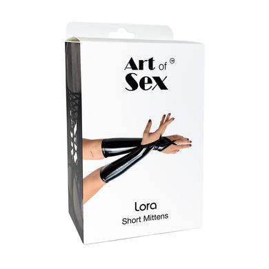 Вінілові міттинки Art of Sex - Lora короткі, размер L, колір червоний SO7474 фото