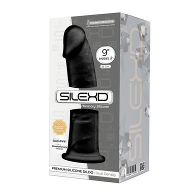 Фалоімітатор SilexD Oscar Black (MODEL 2 size 9in), двошаровий, силікон + Silexpan, діаметр 5,4см SO9925 фото