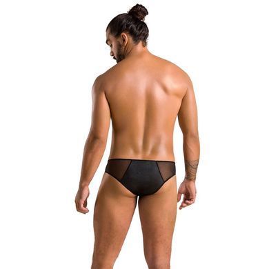 Чоловічі сліпи на блискавці Passion 042 SLIP TIMMY S/M Black, екошкіра, сітка SO7598 фото