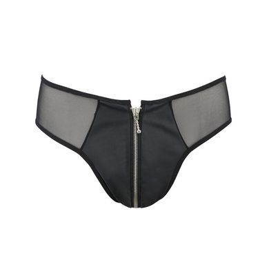 Чоловічі сліпи на блискавці Passion 042 SLIP TIMMY S/M Black, екошкіра, сітка SO7598 фото