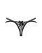 Трусики-стрінги Obsessive Blomentis thong, XL/2XL, чорні, мереживні, боковинки &mdash; подвійні смужки SX1038 фото 4