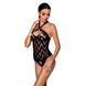 Сітчастий боді з халтером та ритмічним малюнком Passion Hima Body XXL/XXXL, black SO5348 фото 1