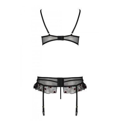 Сексуальний комплект з поясом для панчіх Passion LOVELIA SET S/M, black SO4778 фото