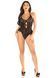 Боді Leg Avenue Lace Floral Lace Halter Teddy with Flutter Accent One Size, Black SX1755 фото 5