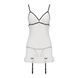 Сорочка прозора з пажами Passion ORIHIME CHEMISE S/M, white, трусики, стрепи EL16405 фото 3
