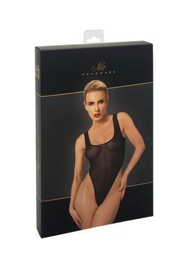 Боді Noir Handmade F322 Paparazzi, XXL, прозоре, низ стрінги, високі вирізи SX0367 фото