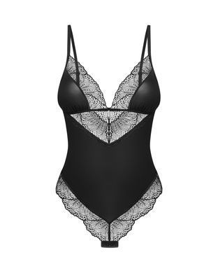 Тедді Obsessive Lobellis teddy, XS/S, чорне, ліф з м&rsquo;якою чашкою, відкрита спина, низ-стрінги SX1014 фото