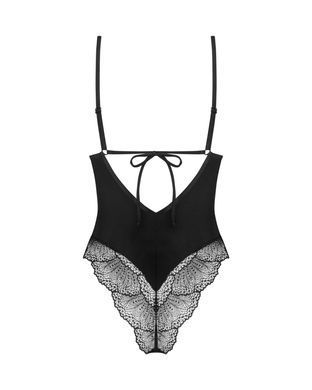 Тедді Obsessive Lobellis teddy, XS/S, чорне, ліф з м&rsquo;якою чашкою, відкрита спина, низ-стрінги SX1014 фото