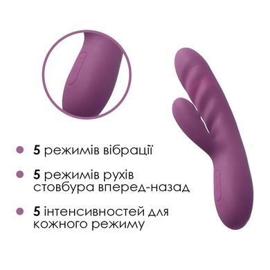Вібратор-кролик Svakom Avery Lilac зі стовбуром, що рухається, рух вперед-назад SO6996 фото