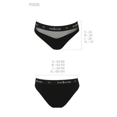 Трусики з прозорою вставкою Passion PS006 PANTIES S, black SO4233 фото