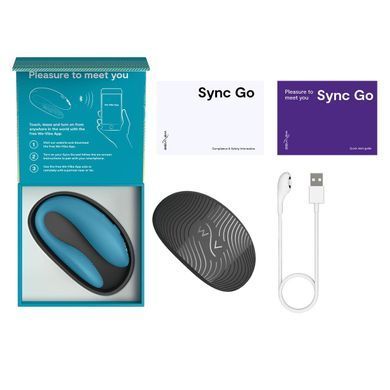 Смарт-вібратор для пар We-Vibe Sync GO Turquoise, тревел-кейс, пульт ДК SX0528 фото