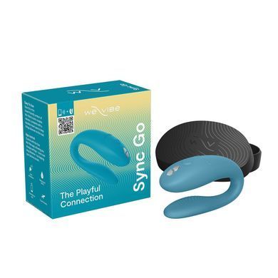 Смарт-вібратор для пар We-Vibe Sync GO Turquoise, тревел-кейс, пульт ДК SX0528 фото