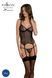 Корсет Passion LEAFA CORSET black L/XL, м'які чашки, затискачі для панчіх, стрінги в комплекті SX0503 фото 1