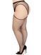 Панчохи Leg Avenue Stokings with O-ring Attached Garter Belt, 1X/2X, чорні, у сітку, імітація пояса SX1062 фото 4