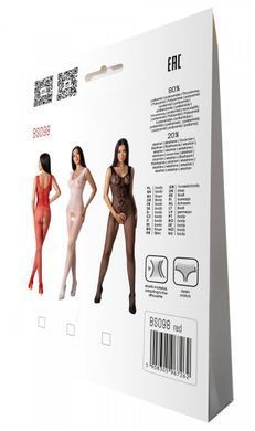 Бодістокінг з крилами Passion BS098 One Size, red, середня сітка, відкритий доступ SO8936 фото
