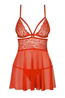 Бебі-дол Obsessive 838-BAB-3 babydoll & thong red S/M SX1119 фото