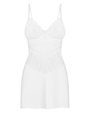 Пеньюар Obsessive Alissium chemise & thong, XS/S, мереживний ліф, стрінги в комплекті SX0606 фото