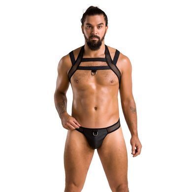 Комплект чоловічої білизни з кріпленнями Passion 043 JACOB L/XL Black, труси, шлейки SO7600 фото