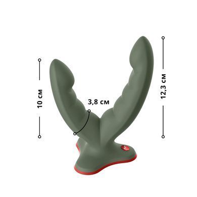 Подвійний фалоімітатор Fun Factory RYDE wild olive, гнучкі стовбури, присоска SX0975 фото